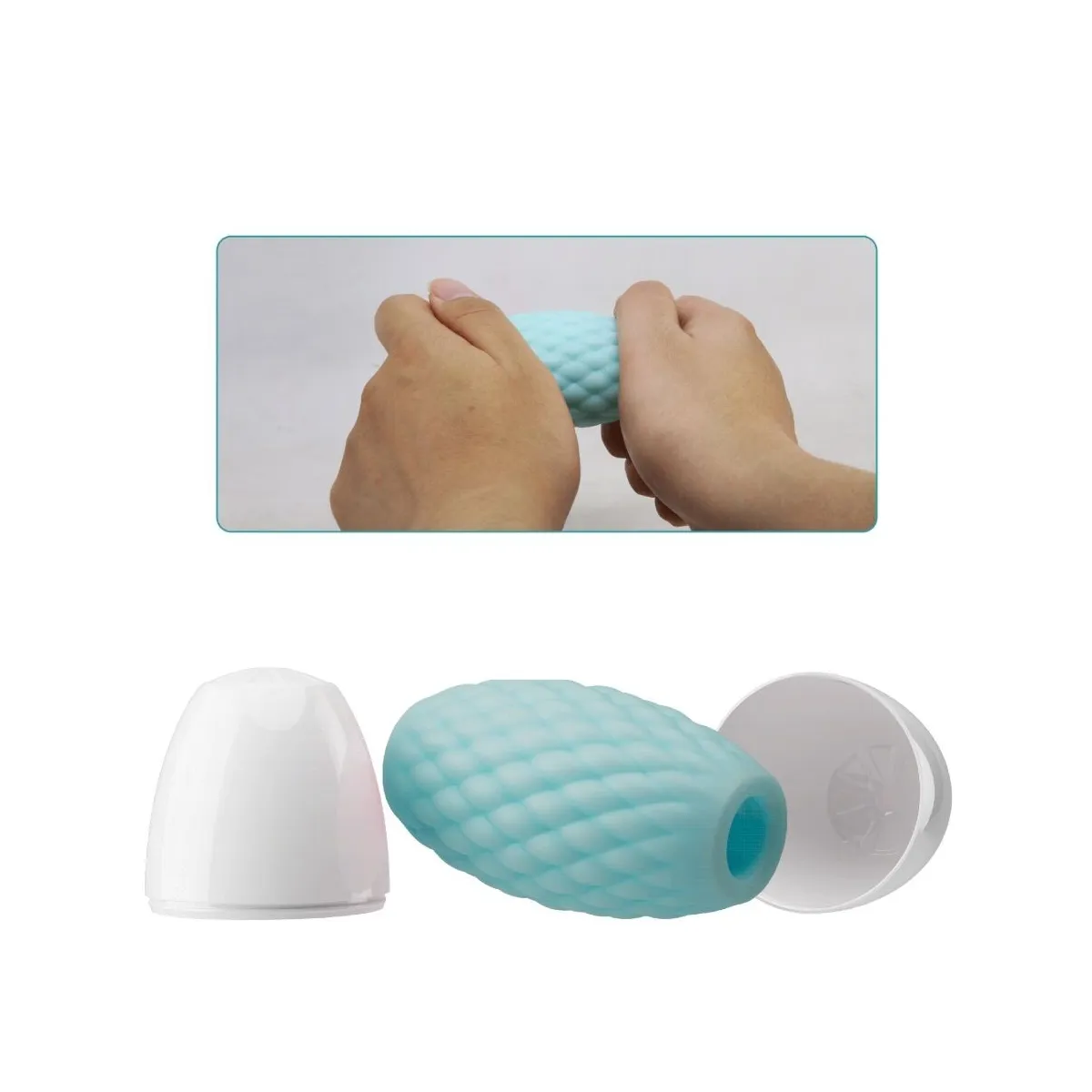 Athena Eros männlicher Masturbator aus Silikon, Himmelblau von Pretty Love | Fesselliebe.de