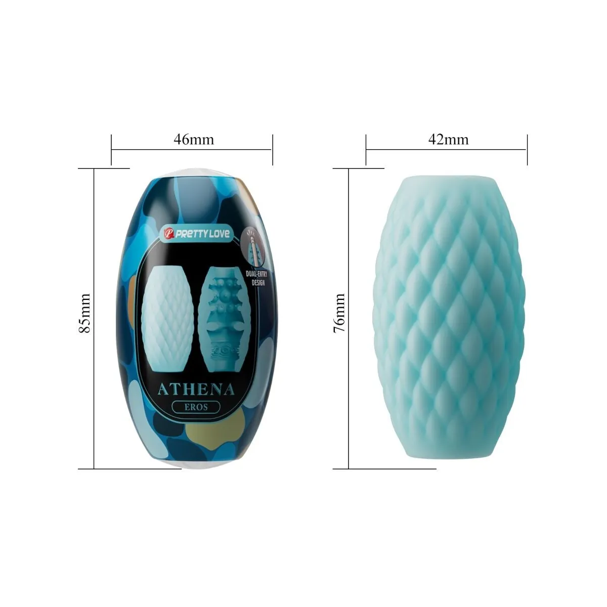 Athena Eros männlicher Masturbator aus Silikon, Himmelblau von Pretty Love | Fesselliebe.de