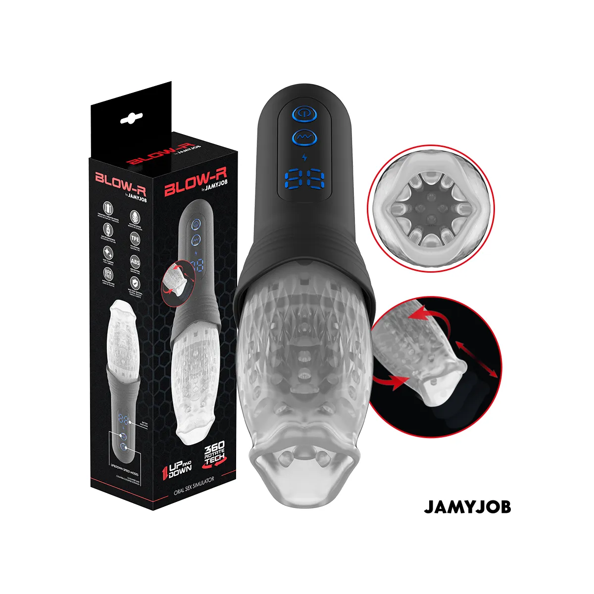 Blow-R Masturbator mit Stoss- und Rotationsfunktion von Jamyjob | Fesselliebe.de