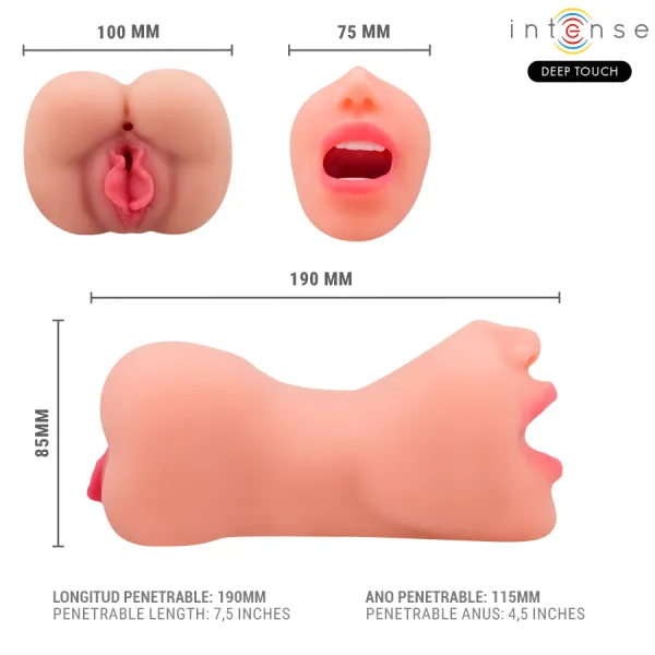 Riley Doppelmusturbator für Mund und Vagina von Intense Deep Touch | Fesselliebe.de