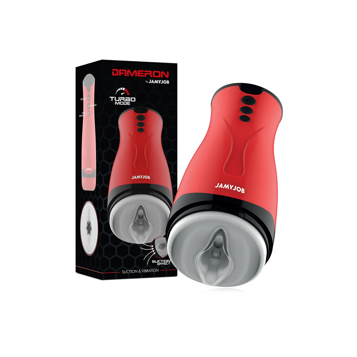 Dameron Saug- und Vibrationsmasturbator von Jamyjob | Fesselliebe.de