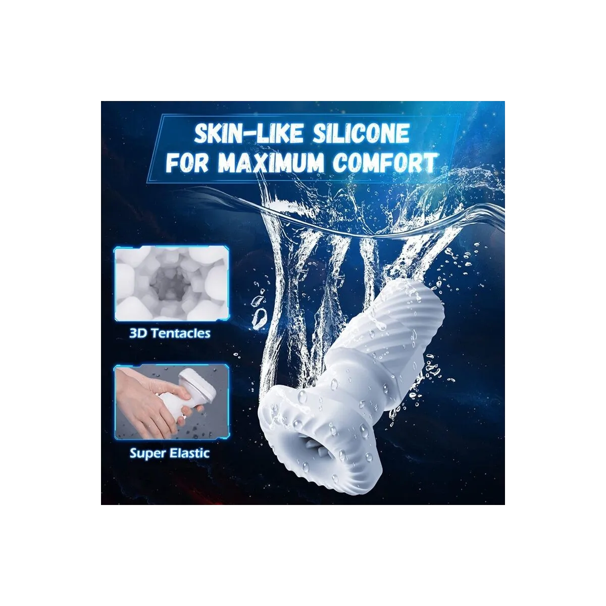 Stoßender Vibrations-Masturbator mit Heizfunktion und Mobiler Unterstützung - Schwarz von Baile For Him | Fesselliebe.de