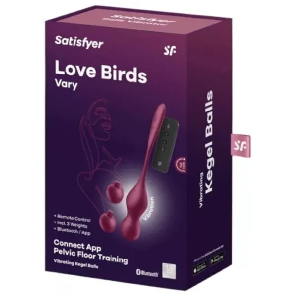 Love Birds Vary Vibrierende Kugeln Kostenlose App Weinrot von Satisfyer Vibrator | Fesselliebe.de