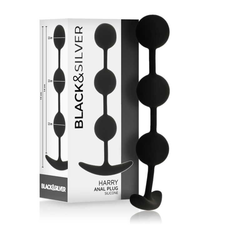 Harry Anal-Rosenkranz 3 Silikonkugeln 14 cm von Black&Silver | Fesselliebe.de