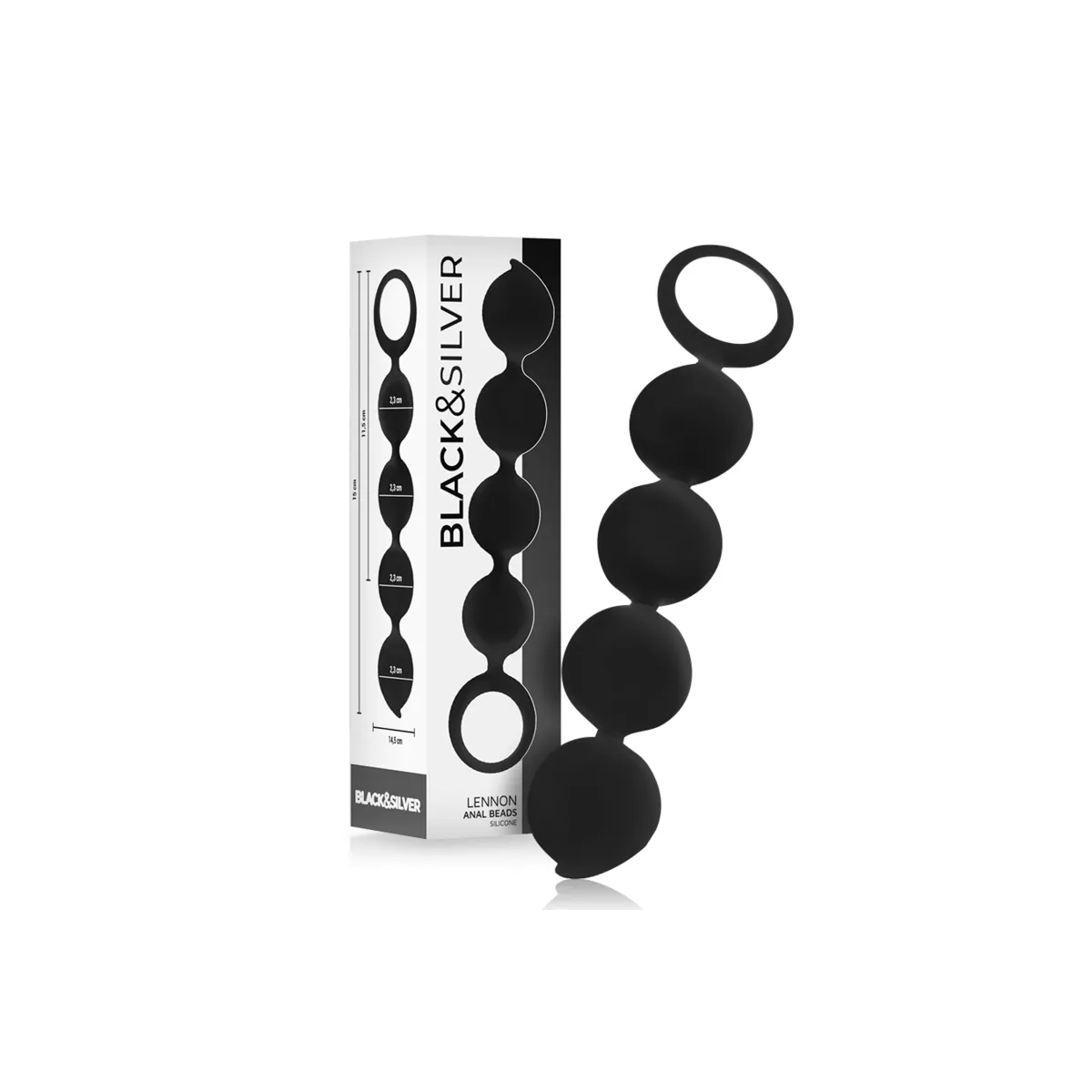 Lennon Anal Rosenkranz 4 Silikonkugeln 15 cm von Black&Silver | Fesselliebe.de