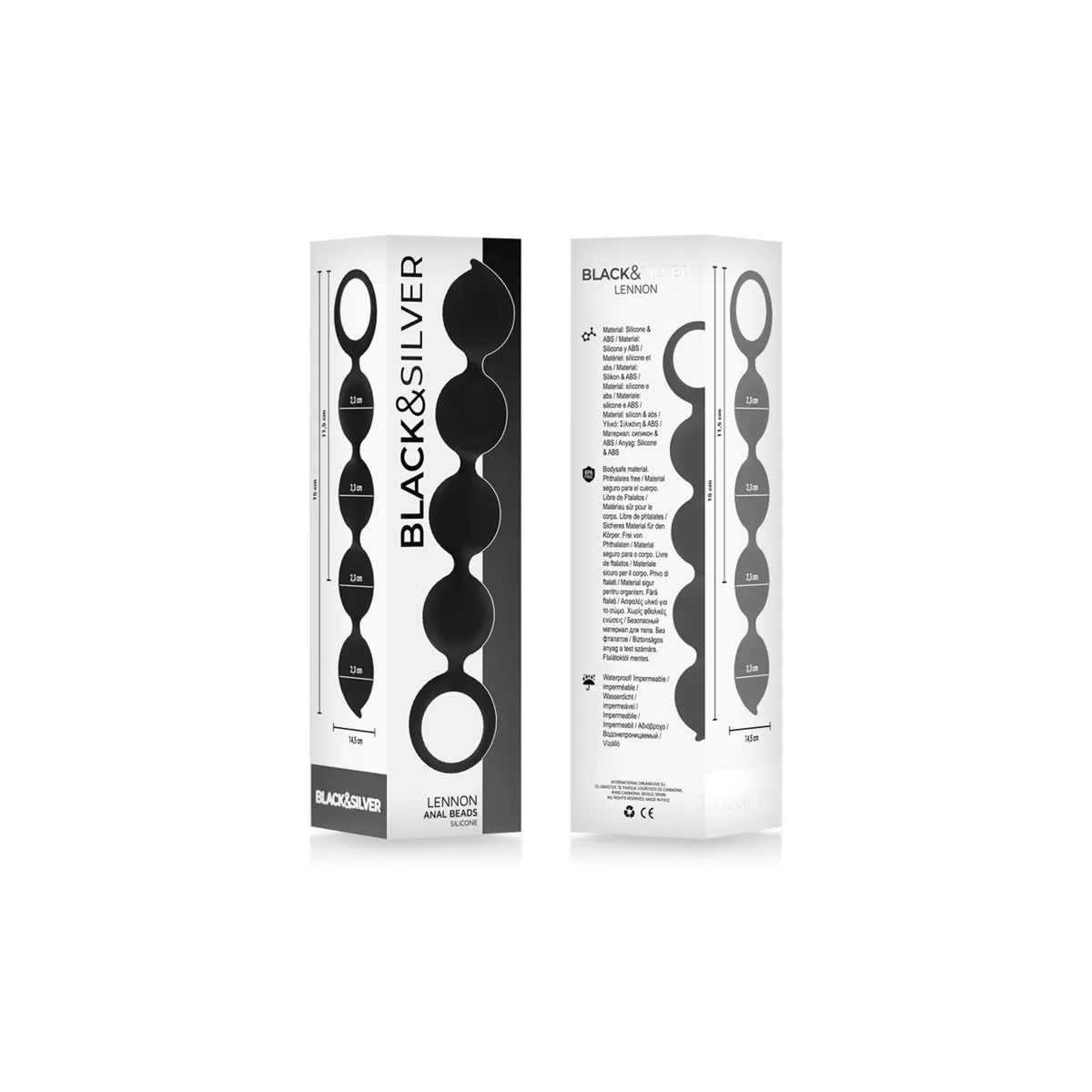 Lennon Anal Rosenkranz 4 Silikonkugeln 15 cm von Black&Silver | Fesselliebe.de