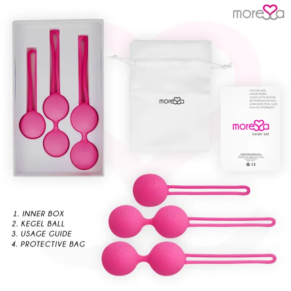 Osian Set Premium Silikon Rosa (Osian One - 51 G | Osian Two - 101 G | Osian Three 85 G) von Moressa | Fesselliebe.de