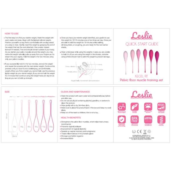 Kegel Fit Pelvic Muscle Training Set 6 Stücke von Leslie | Fesselliebe.de