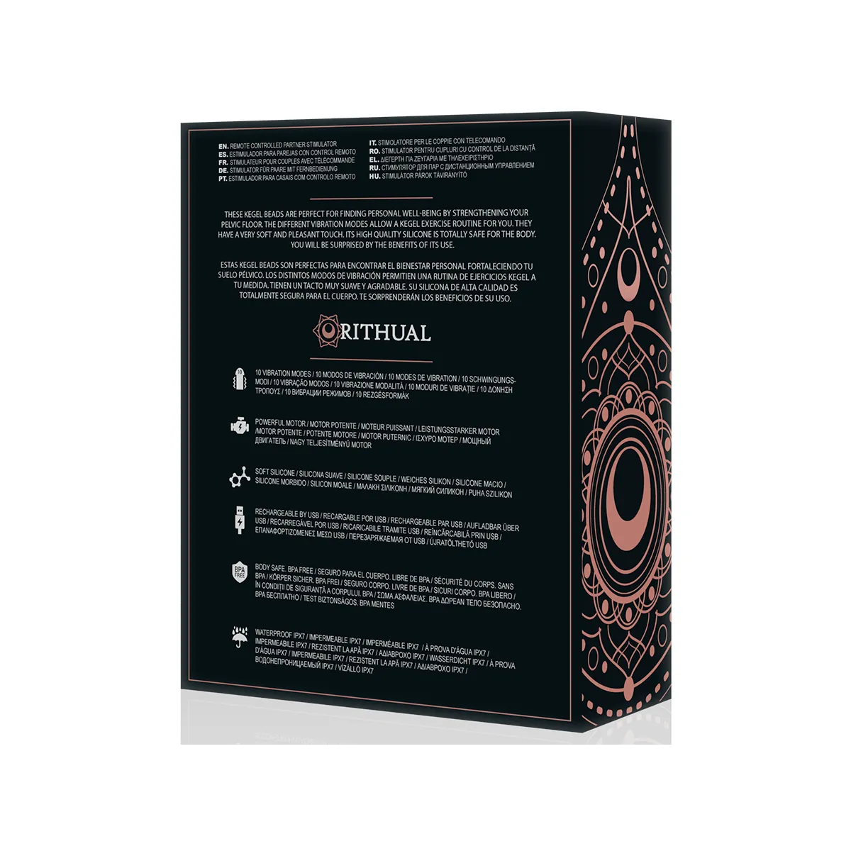 Nisha - wiederaufladbare Vibrierende Kegelbälle Schwarz von Rithual | Fesselliebe.de