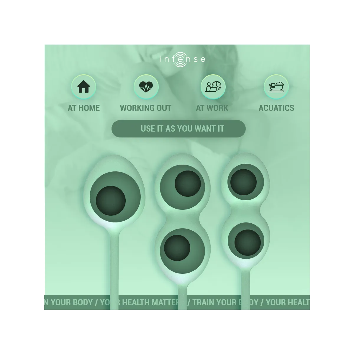 Charli Kegel Ball Kit Hellgrün von Intense Health & Fun | Fesselliebe.de