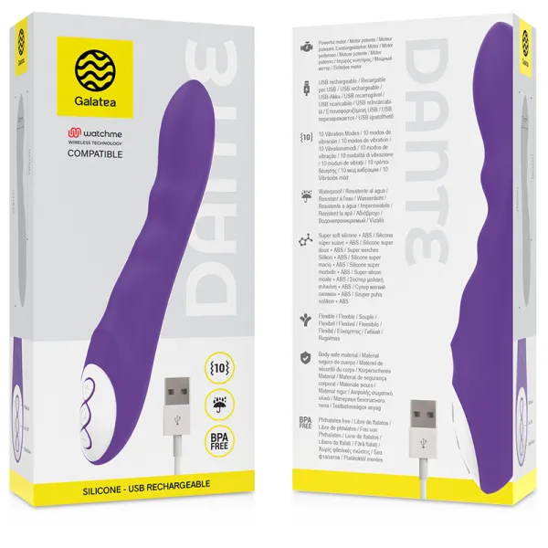 Dante Lila Vibrator, Kompatibel mit der Drahtlosen Watchme-Technologie von Galatea | Fesselliebe.de