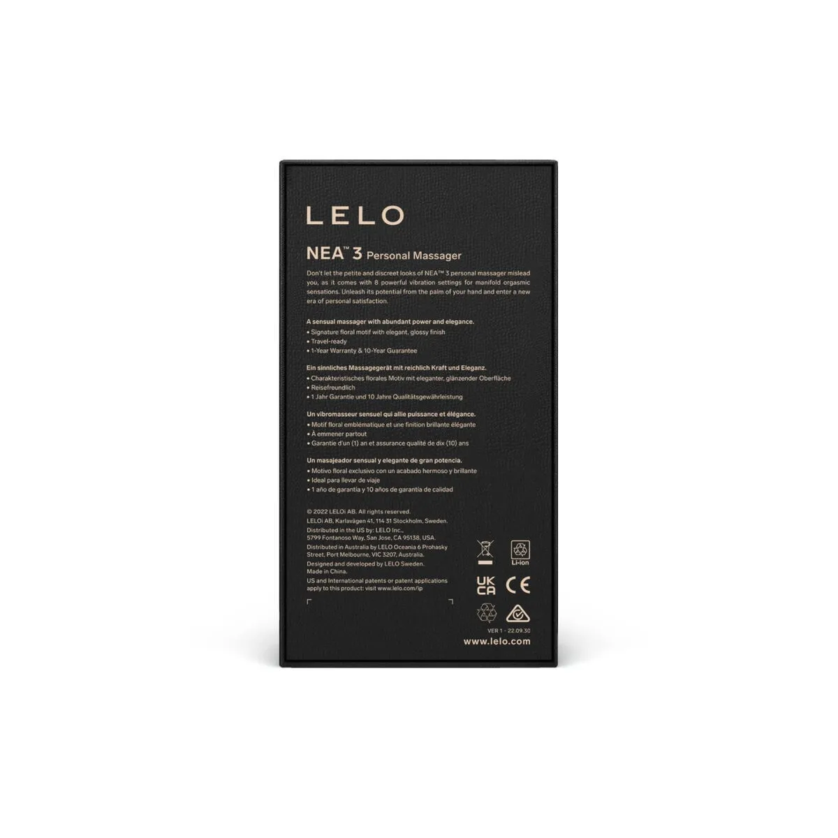 Nea 3 Persönliches Massagerät Schwarz von Lelo | Fesselliebe.de