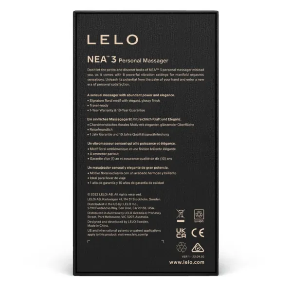 Nea 3 Persönliches Massagerät Schwarz von Lelo | Fesselliebe.de