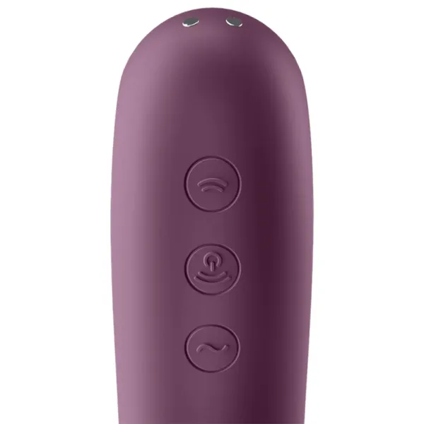 Dual Kiss Air Pulse Vibrator Weinrot von Satisfyer Air Pulse | Fesselliebe.de
