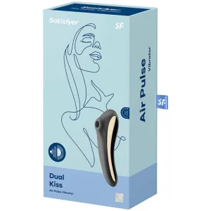 Dual Kiss Air Pulse Vibrator Schwarz von Satisfyer Air Pulse