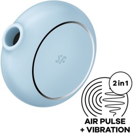 Pro To Go 3 Doppelter Luftpulsstimulator & Vibrator Blau von Satisfyer Air Pulse | Fesselliebe.de
