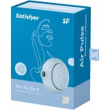 Pro To Go 3 Doppelter Luftpulsstimulator & Vibrator Blau von Satisfyer Air Pulse | Fesselliebe.de