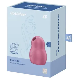 Pro To Go 1 Doppelter Luftpulsstimulator & Vibrator Rot von Satisfyer Air Pulse