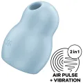 Pro To Go 1 Doppelter Luftpulsstimulator & Vibrator Blau von Satisfyer Air Pulse