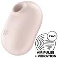Pro To Go 2 Doppelter Luftpulsstimulator & Vibrator Beige von Satisfyer Air Pulse