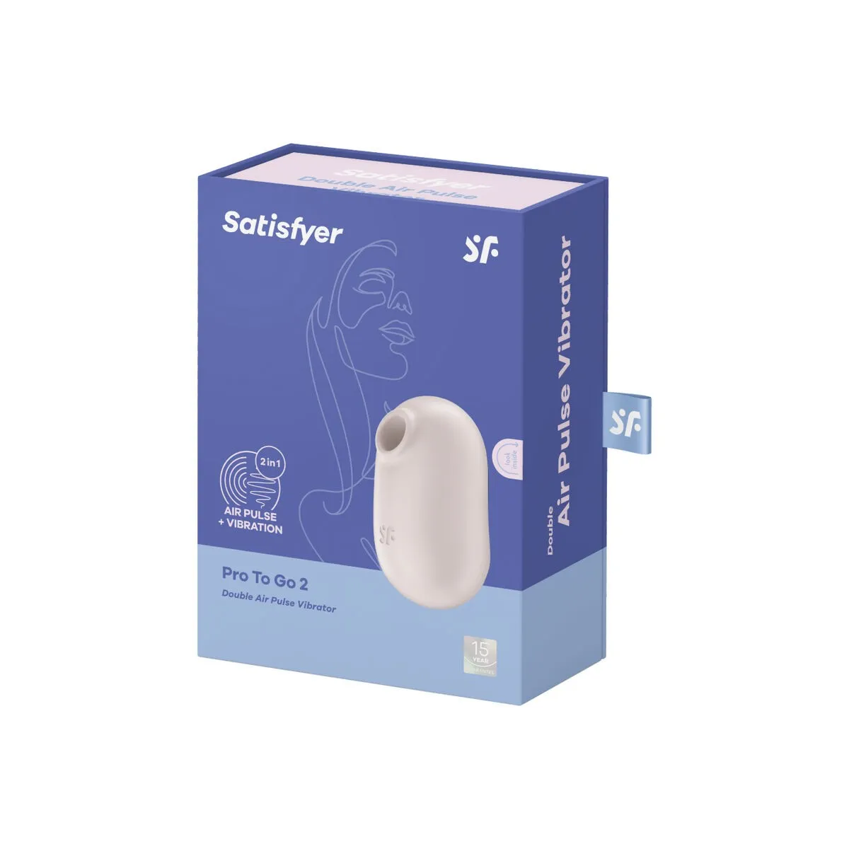 Pro To Go 2 Doppelter Luftpulsstimulator & Vibrator Beige von Satisfyer Air Pulse | Fesselliebe.de