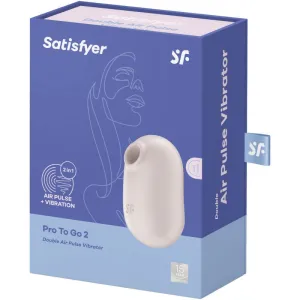 Pro To Go 2 Doppelter Luftpulsstimulator & Vibrator Beige von Satisfyer Air Pulse