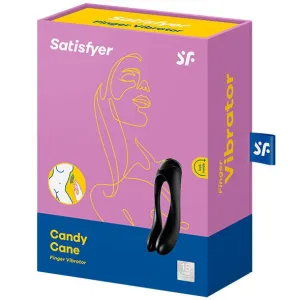 Candy Cane Fingervibrator Schwarz von Satisfyer Vibrator