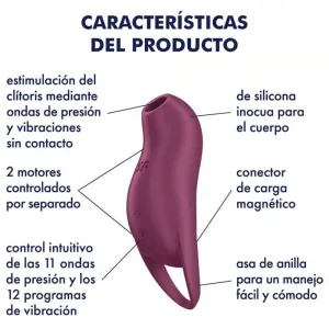 Pocket Pro 1 Klitoris-Stimulator Granat von Satisfyer Air Pulse