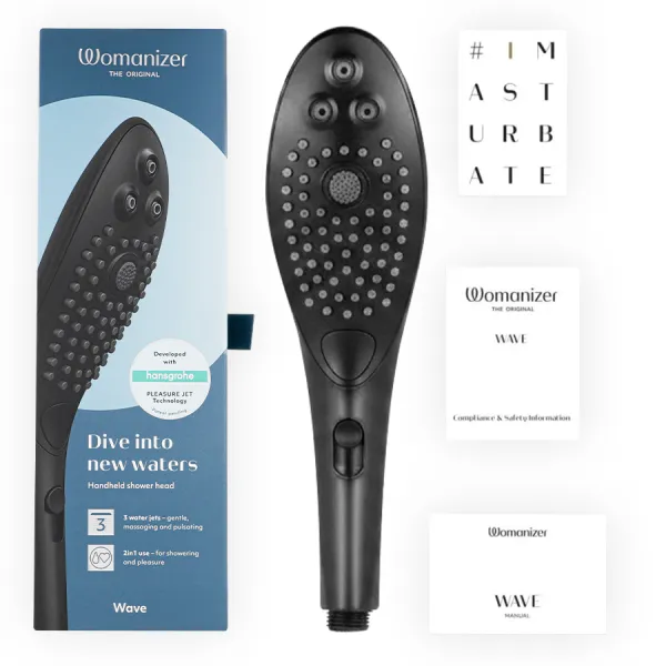 Wave Klitoralstimulierender Duschkopf Schwarz von Womanizer | Fesselliebe.de