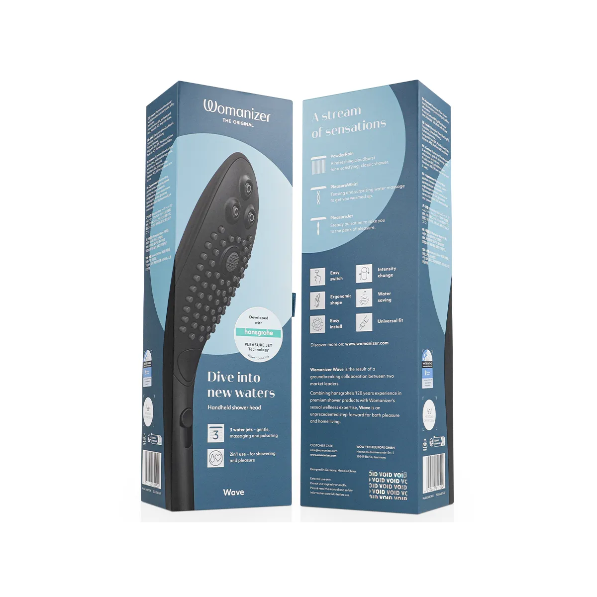 Wave Klitoralstimulierender Duschkopf Schwarz von Womanizer | Fesselliebe.de