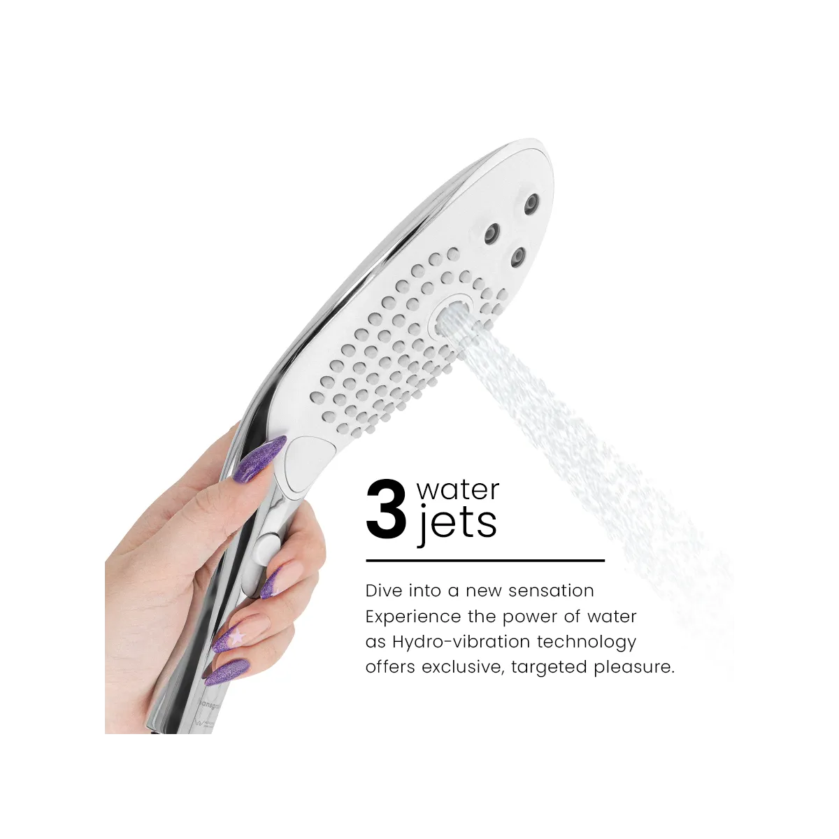 Wave Klitoralstimulierender Duschkopf Chrom von Womanizer | Fesselliebe.de