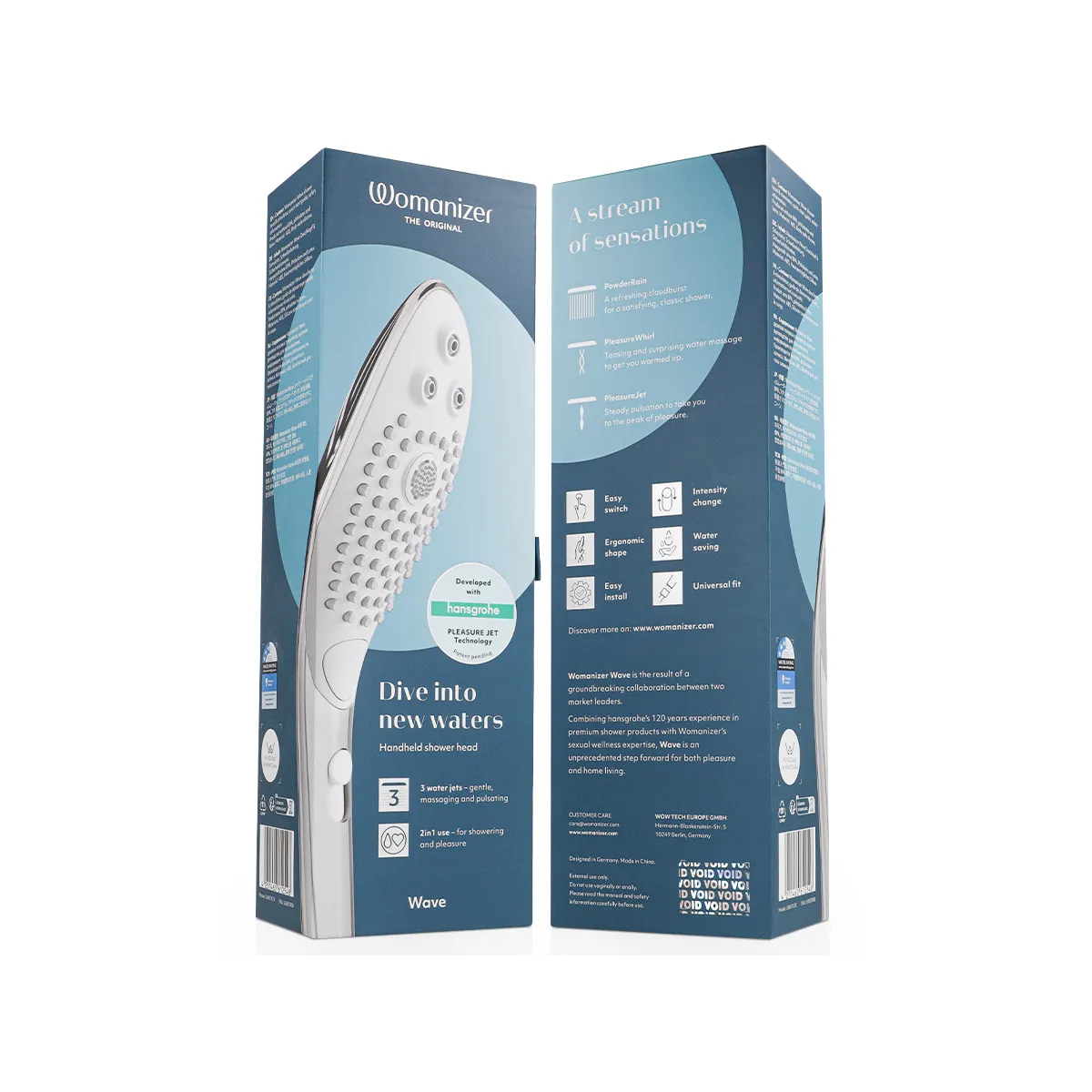 Wave Klitoralstimulierender Duschkopf Chrom von Womanizer | Fesselliebe.de