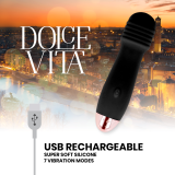 Aufladbarer Vibrator Drei Schwarz 7 Geschwindigkeit von Dolce Vita | Fesselliebe.de