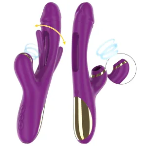 Ateneo wiederaufladbarer Multifunktionsvibrator 7 Vibrationen mit Oszillierender Zunge und Lila Saugrohr von Intense Fun