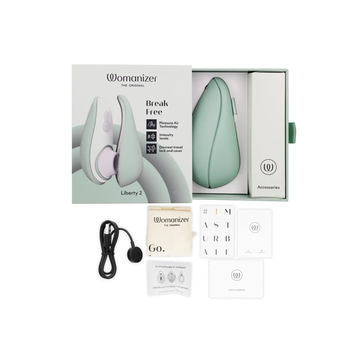 Liberty 2 Klitorisstimulator & Sauggerät Hellgrün von Womanizer | Fesselliebe.de