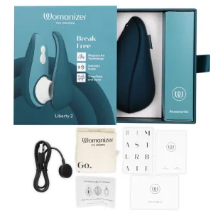 Liberty 2 Klitorisstimulator & Saugrohr Blau von Womanizer