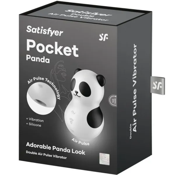 Pocket Panda Stimulator & Vibrator Schwarz Weiss von Satisfyer Air Pulse | Fesselliebe.de