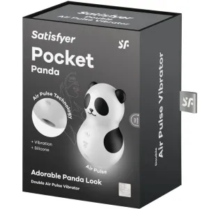 Pocket Panda Stimulator & Vibrator Schwarz Weiss von Satisfyer Air Pulse