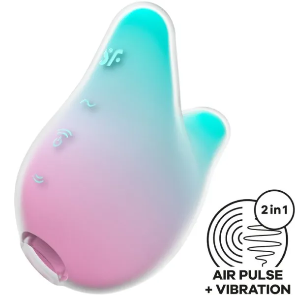Mermaid Vibes Stimulator & Vibrator Mint und Pink von Satisfyer Air Pulse | Fesselliebe.de