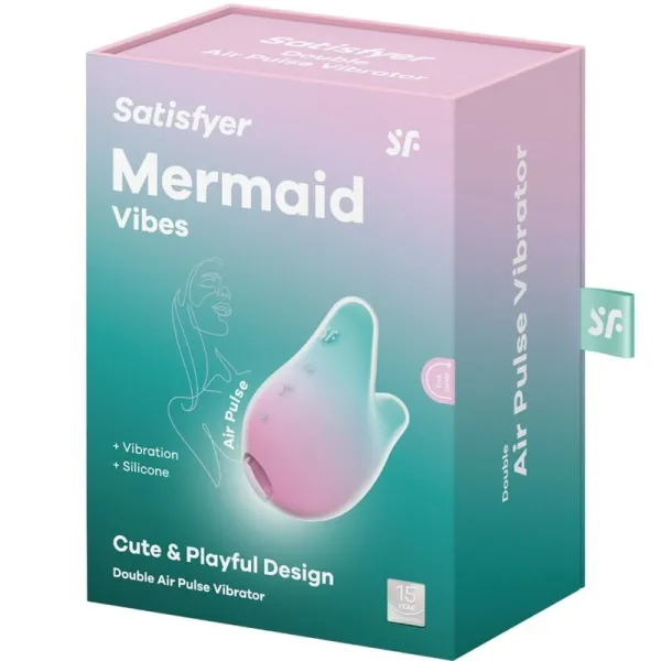 Mermaid Vibes Stimulator & Vibrator Mint und Pink von Satisfyer Air Pulse | Fesselliebe.de