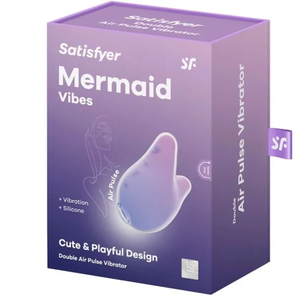 Mermaid Vibes Stimulator & Vibrator Violett und Rosa von Satisfyer Air Pulse | Fesselliebe.de