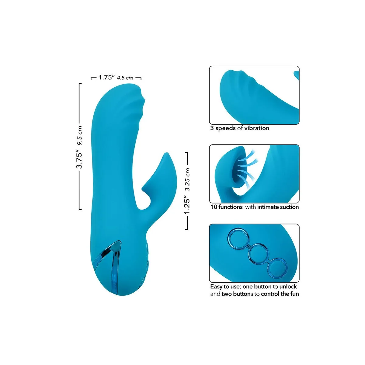 Sunset Beach Seducer Vibrator & Stimulator 10 Funktionen Blau von Calexotics | Fesselliebe.de