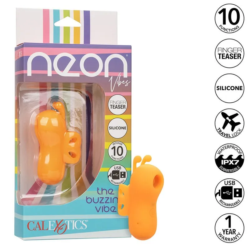Neon Vibes der Buzzing Vibe Fingerstimulator 10 Vibrationen Orange von Calexotics | Fesselliebe.de
