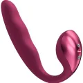 Allegro Einsetzbarer Doppel-Luftpulsvibrator Weinrot von Fun Factory