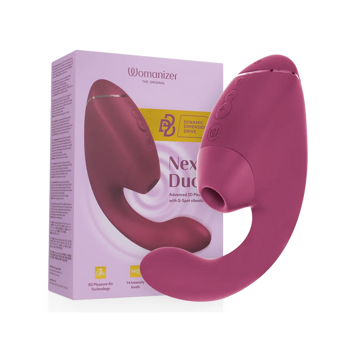 Duo Next Doppelter Klitoris- & G-Punkt-Stimulator, Dunkles Rosa von Womanizer | Fesselliebe.de