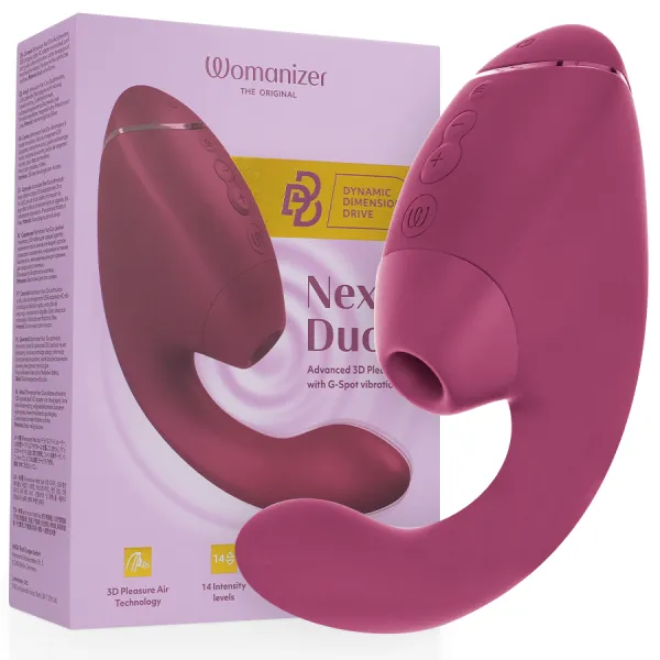 Duo Next Doppelter Klitoris- & G-Punkt-Stimulator, Dunkles Rosa von Womanizer | Fesselliebe.de