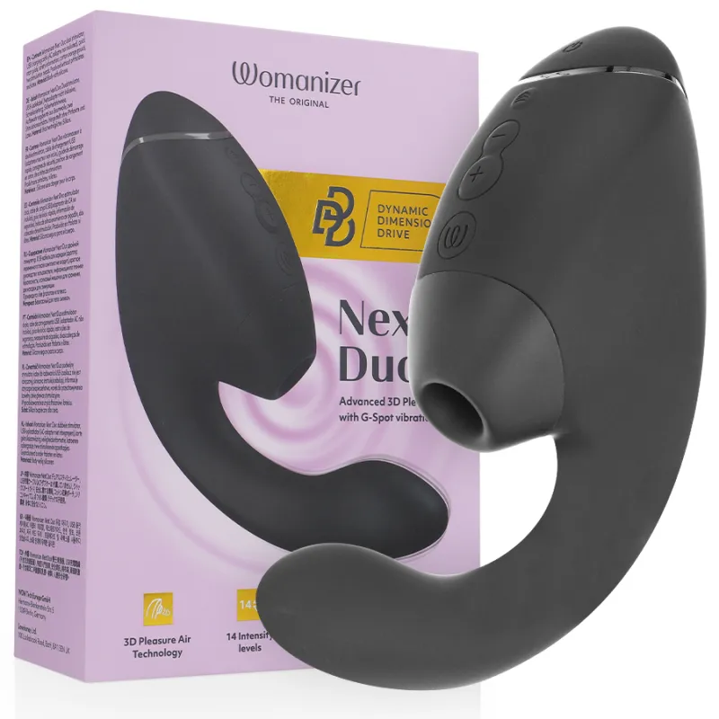 Duo Next Doppelter Klitoris- & G-Punkt-Stimulator Schwarz von Womanizer | Fesselliebe.de