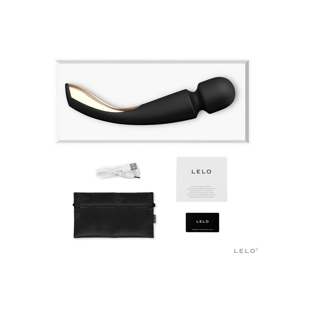 Smart Medium Wand 2 Schwarzes Massager von Lelo | Fesselliebe.de
