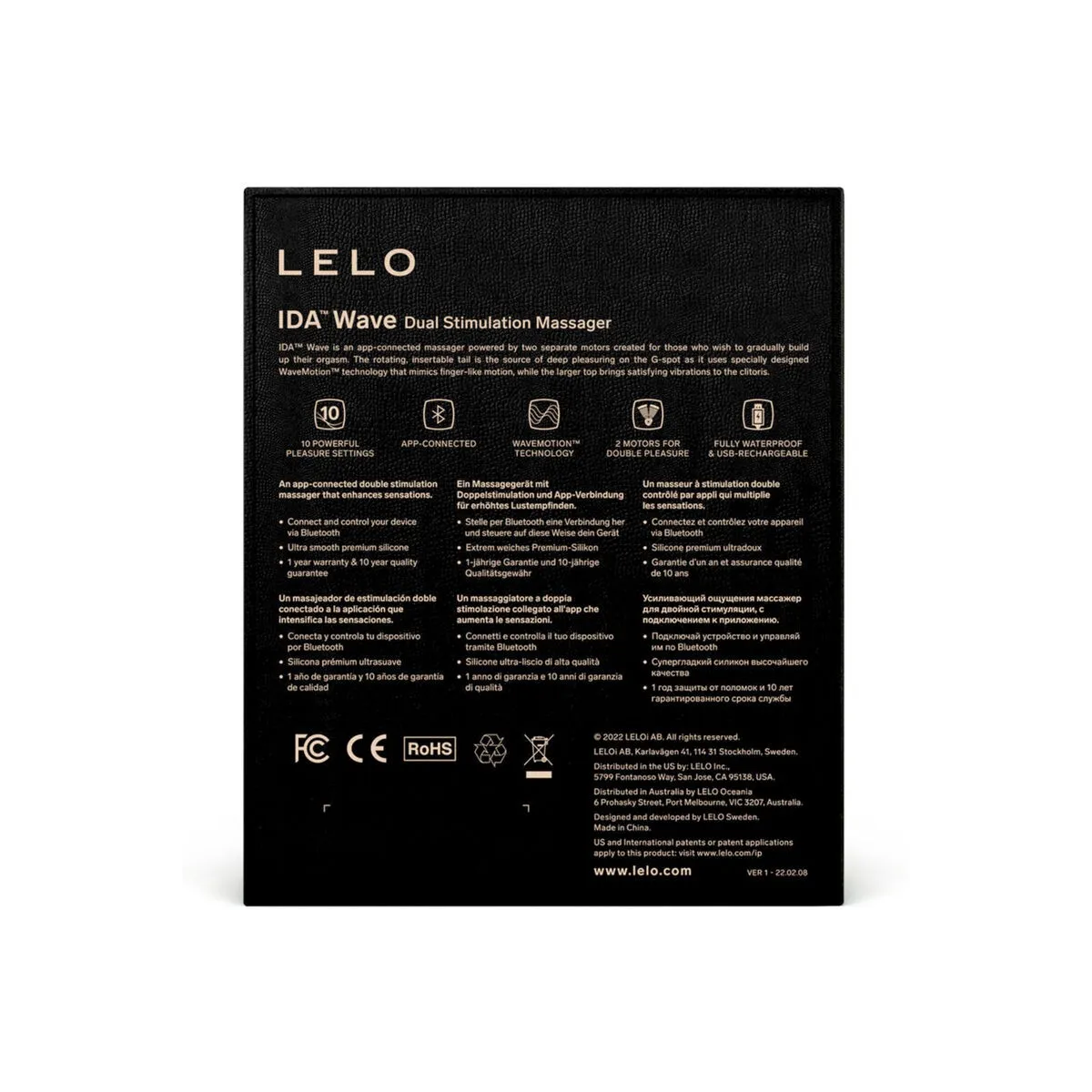 Ida Wave Couples Massager Schwarz von Lelo | Fesselliebe.de