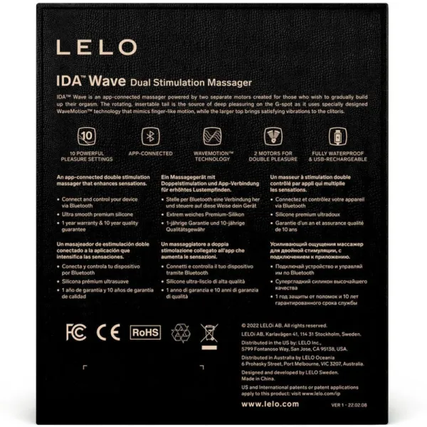 Ida Wave Couples Massager Schwarz von Lelo | Fesselliebe.de
